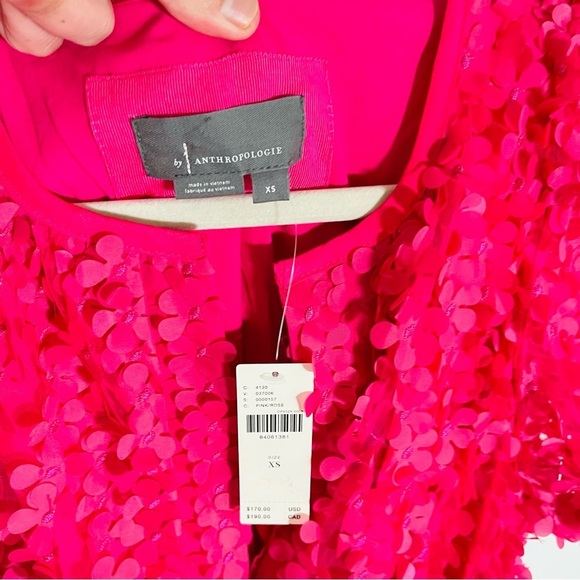 NEW Anthropologie Somerset Mini Dress Floral Appliqué Edition Pink Garden Party - Picture 9 of 10